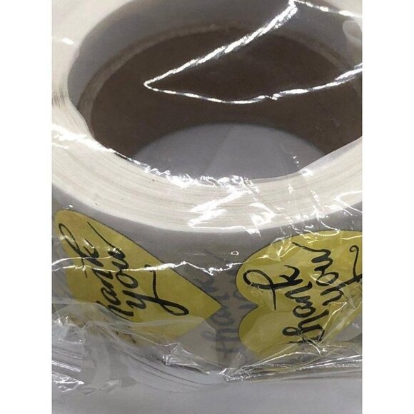 Gold Heart Thank You Stickers Roll 500pcs 1 Inch Adhesive Labels - Picture 2 of 5